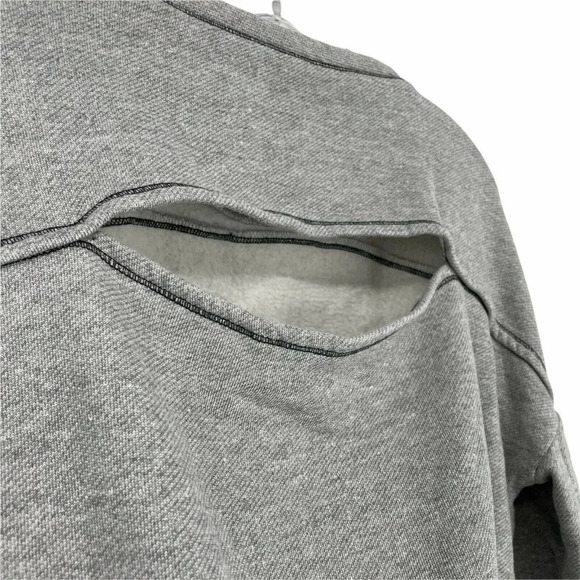 Rachel Roy Sweater Women's Sz S Gray Scoop Neck Cut Out Elastic Hem Long Sleeves - Picture 10 of 10